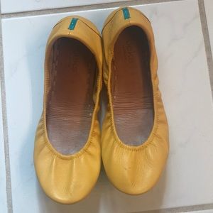 Tieks yellow leather flats